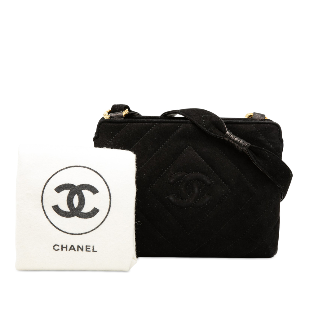 Pre-Loved Chanel CC Diamond Quilted Suede Crossbody - Picture 8 of 8